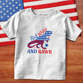 Red White en Rawr 4 juli Dinosaur Kinder Shirts