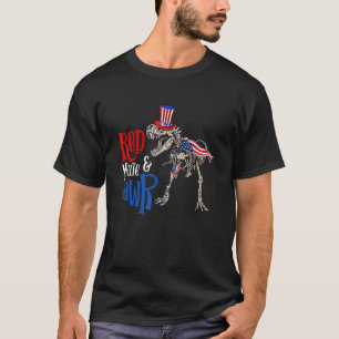 Red White en Rawr USA Patriottische 4th of July Di T-shirt
