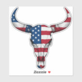 Red White en Steer USA Sticker (Vel)