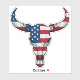Red White en Steer USA Sticker