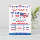 Red White en twee Amerikaanse verjaardagen op 4 ju Kaart (Staand voorkant)