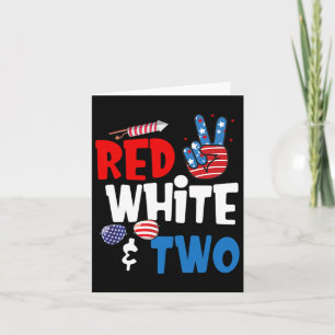 Red White en twee verjaardagen 4 juli Amerikaanse Kaart