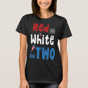 Red White en twee verjaardagen 4 juli Amerikaanse T-shirt