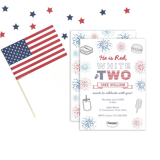 Red White en Two Cookout 2e verjaardag Kaart