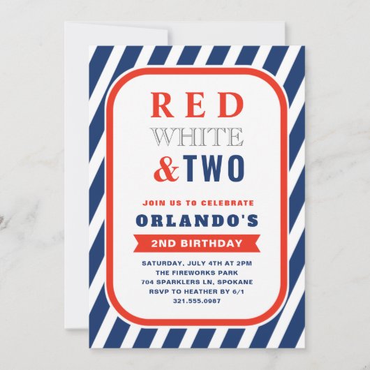 Red White en Two Cute Boy Second Birthday Kaart (Voorkant)