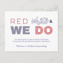 Red White en we zijn getrouwd.