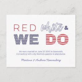 Red White en we zijn getrouwd. Aankondigingskaart