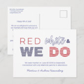 Red White en we zijn getrouwd. Aankondigingskaart (Voorkant / Achterkant)