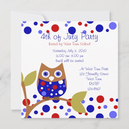 Red White en Who Owl Kaart (Voorkant)