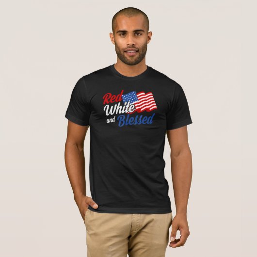Red White en zonder houvast Amerikaanse patriottis T-shirt (Voorkant volledig)