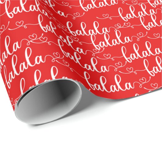 Red White Fa La La Cadeaupapier (Rol Hoek)