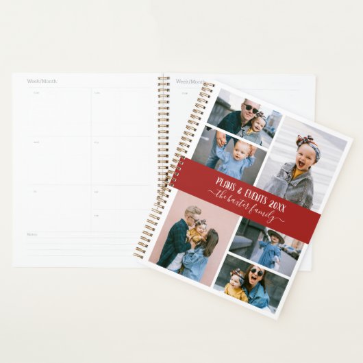Red White Family Foto Collage Planner (Display)