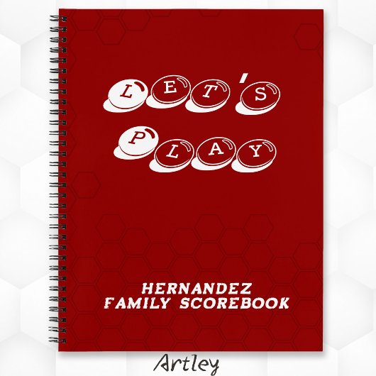 Red White Family Name Board Game Scorebook Notitieboek