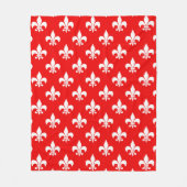 Red White Fleur-de-lis Fleece Deken (Voorkant)