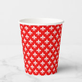Red White Fleur-de-lis Papieren Bekers (Achterkant)