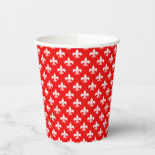 Red White Fleur-de-lis Papieren Bekers (Links)