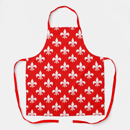 Red White Fleur-de-lis Schort (Voorkant)