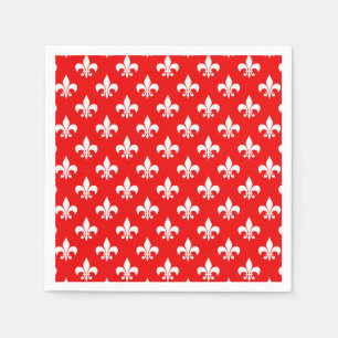 Red White Fleur-de-lis Servet