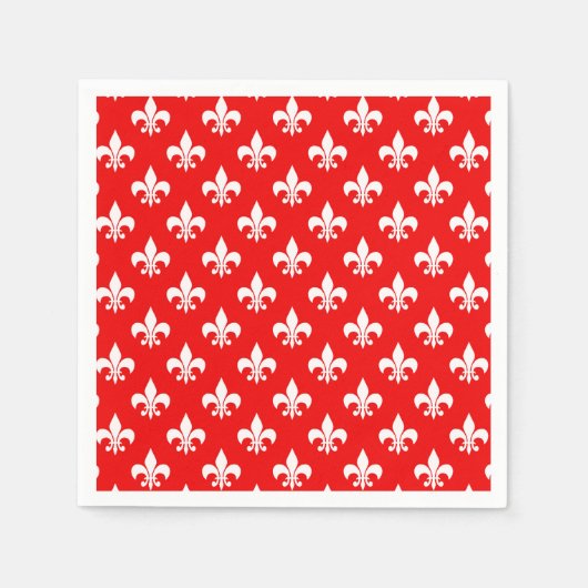 Red White Fleur-de-lis Servet (Voorkant)