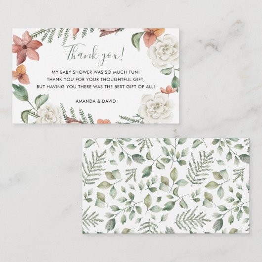 Red White Floral Baby in Bloom Shower Informatiekaartje (Voorkant / Achterkant)