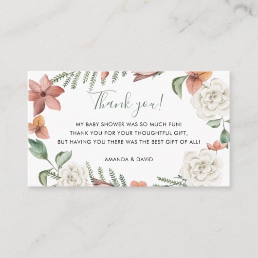 Red White Floral Baby in Bloom Shower Informatiekaartje (Voorkant)