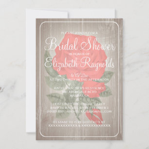 Red White Floral Bridal Shower Invitations Kaart