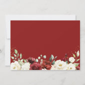 Red White Floral Navy Blue Gold Confetti Wedding Save The Date (Achterkant)