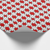 Red White Floral Pattern cadeaupapier (Hoek)