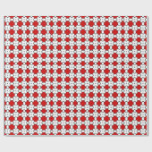 Red White Floral Pattern cadeaupapier (Vlak)