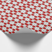 Red White Floral Swirl Pattern giftwitpapier Cadeaupapier (Hoek)