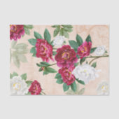 Red & White Florals Muziek & Handschriftenontkoppe Tissuepapier (Voorkant)