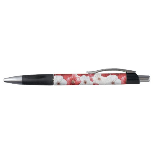 Red White Flowers Wedding Pen (Bovenkant)