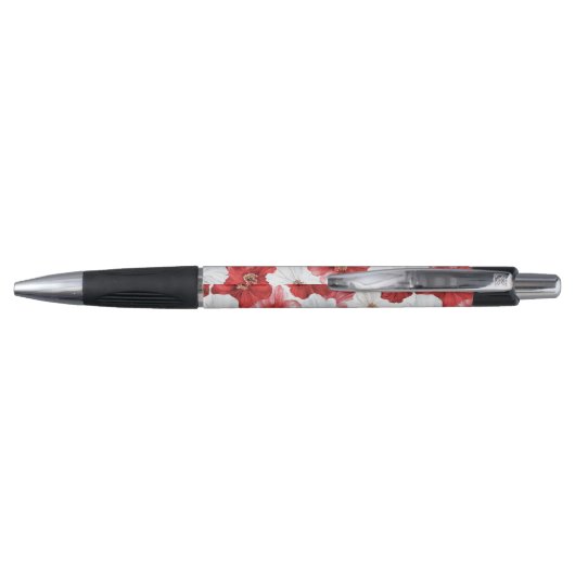 Red White Flowers Wedding Pen (Achterkant)