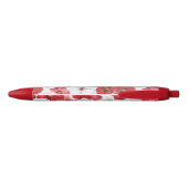 Red White Flowers Wedding Zwarte Inkt Pen (Achterkant)