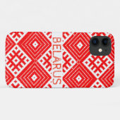 Red White Folk Pattern Belarus iPhone 11 Hoesje (Achterkant (horizontaal))