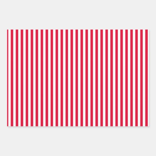 Red & White Fun & Unique Stripes & Polka Dots Inpakpapier Vel (Voorkant 2)