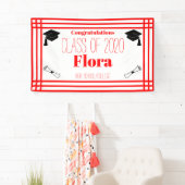 Red White Geometric Graduation Party Spandoek (Insitu)
