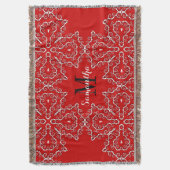 Red White Geometric Maple Woven Throw Blanket Deken (Voorkant Verticaal)