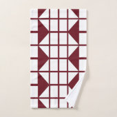 Red White Geometric Mid Century Modern Bad Handdoek (Handdoek)