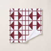 Red White Geometric Mid Century Modern Bad Handdoek (Wasdoekje)