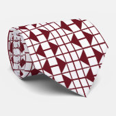 Red White Geometric Modern Chic Stropdas (Opgerold)
