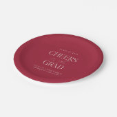 Red White Gepersonaliseerde Cheers Afstudeerder Pa Papieren Bordje (Gekanteld)