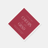 Red White Gepersonaliseerde Cheers Afstudeerder Pa Servet (Hoek)