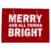 Red & White Gift Bag | Merry & All Things Bright Groot Cadeauzakje (Achterkant)