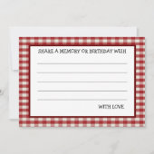 Red White Gingham Birthday Party Game Kaart (Voorkant)