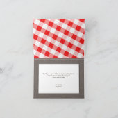 Red & White Gingham Canvas Bedankt kaarten (Binnen)