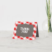 Red & White Gingham Canvas Bedankt kaarten (Voorkant)