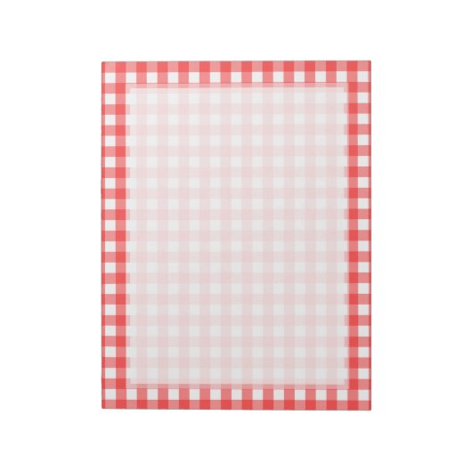 Red White Gingham Check Pattern Notitieblok (Linkerzijde)