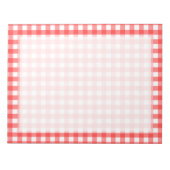 Red White Gingham Check Pattern Notitieblok (Voorkant)