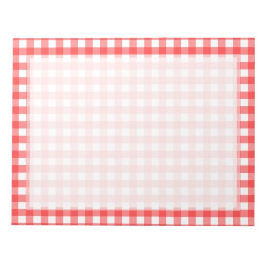 Red White Gingham Check Pattern Notitieblok (Voorkant)